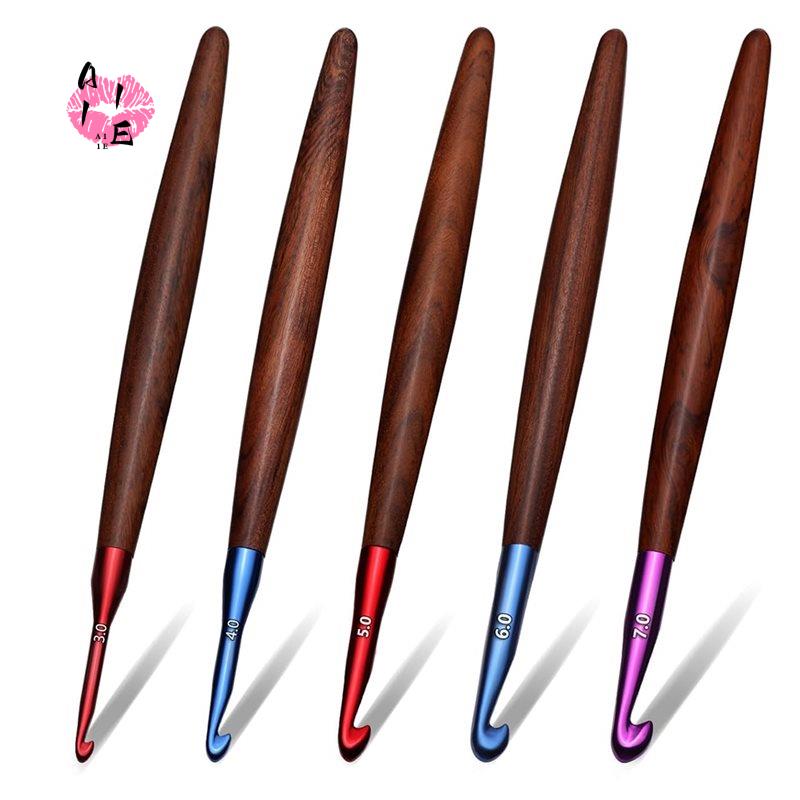 Wooden Crochet Hooks Ergonomic Handle - A11E-코바늘 세트, 관절염이 있는 손을 위한
