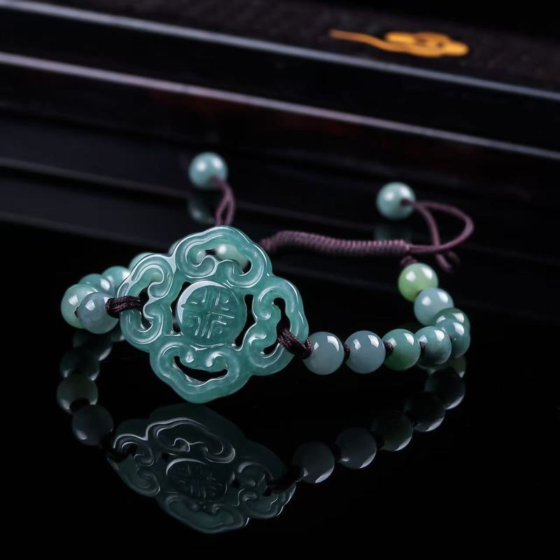 Beading - 천연 비취 A급 팔찌 오리지널 디자인