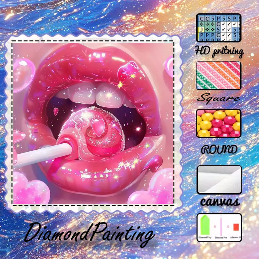 5D Diamond Painting Kit Full Drill - 1개 - 5D-DIY - 플로킹 천