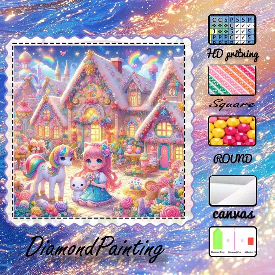 5D Diamond Painting Kit Full Drill - 1개 5D DIY 플로킹 천, 특수