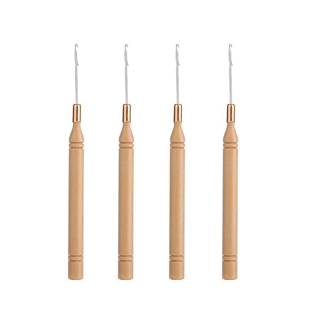 Wooden Crochet Hooks Ergonomic Handle - 인체공학적 나무 손잡이 헤어 익스텐션 후크