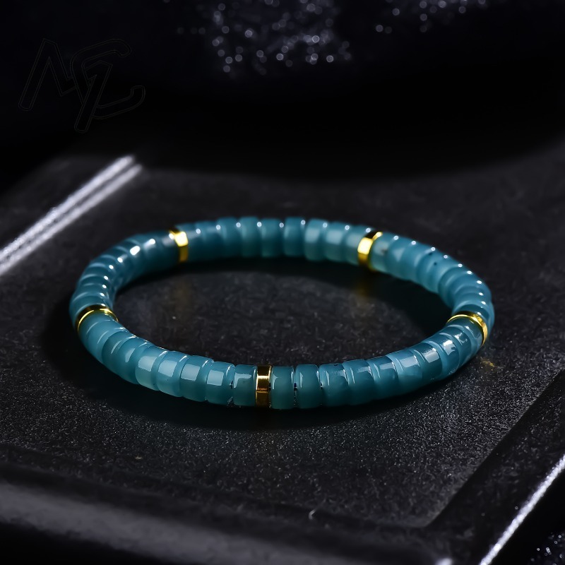 Beading - 천연 비취 블루 워터 주판 비즈
