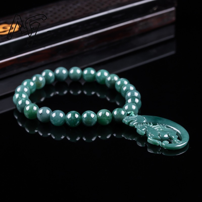 천연 비취 블루 워터 조디악 말 비즈 핸드 니팅 팔찌  - Beading 리뷰 및 가격
