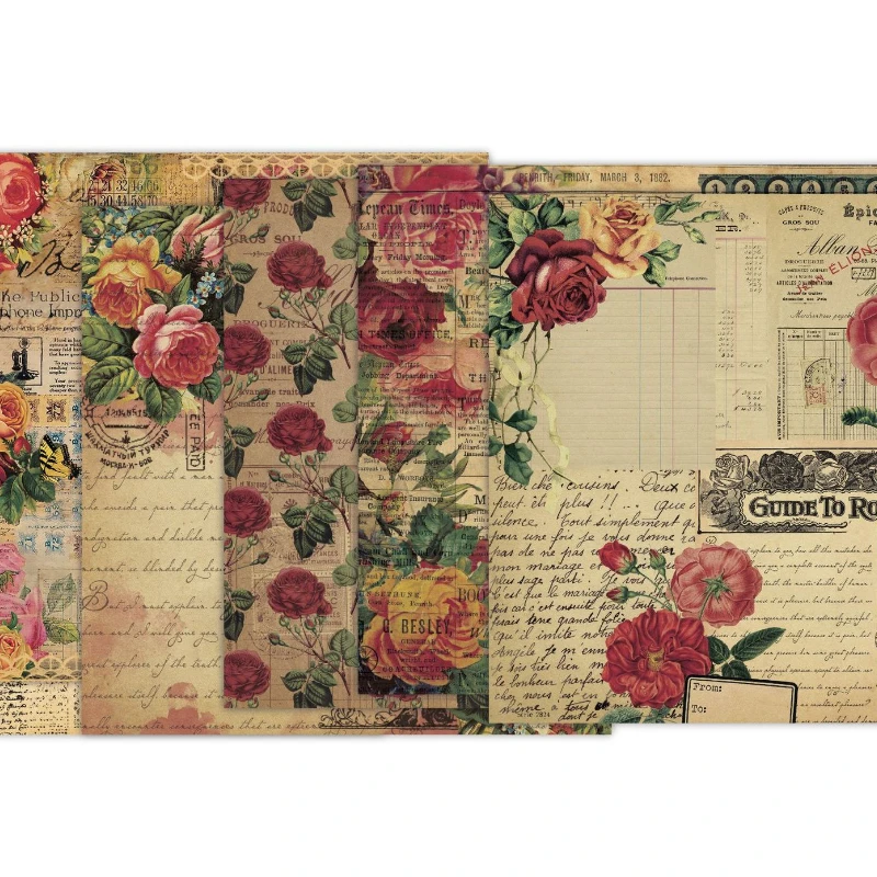 스크랩북 패드 모듬 패턴 데쿠 페이지 카드 스톡 용지, - Vintage Junk Journal Scrapbooking Paper 리뷰 및 가격