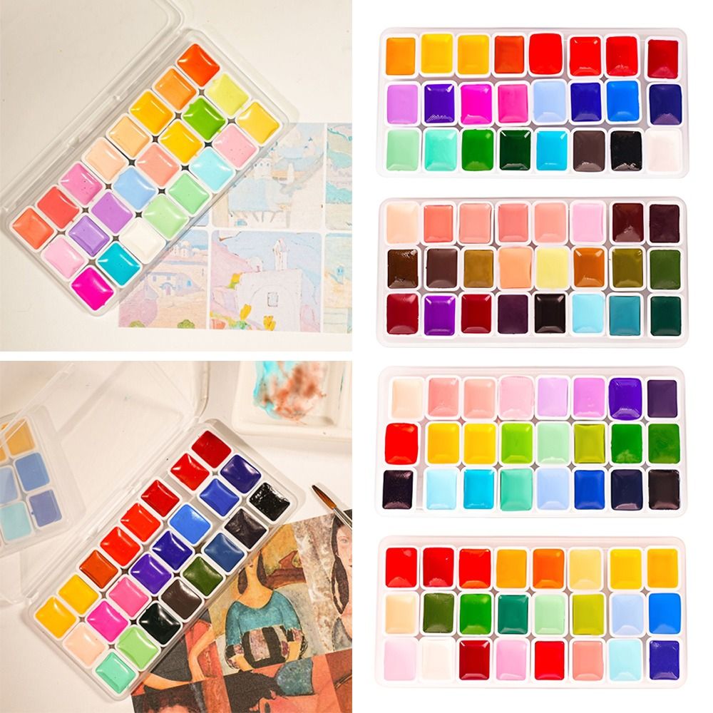 24색 수채화 물감 세트 각 색상 1ml 플라스틱 아쿠 - Watercolor Paint Set Solid Pigment 리뷰 및 가격
