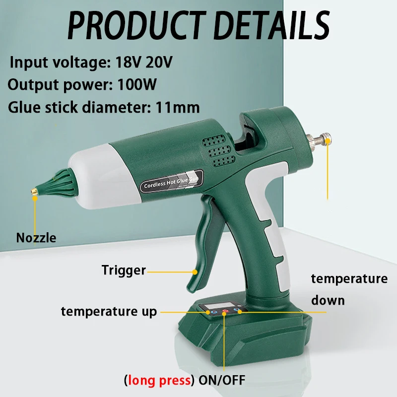 마키타/디월트/밀워키/보쉬 18V 배터리용 100W 무 - Hot Melt Glue Gun Cordless 리뷰 및 가격