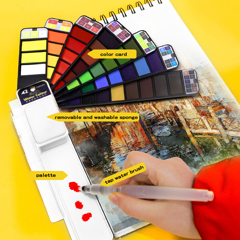 18/33/42 색 단색 수채화 세트 소용돌이 수채화  - Watercolor Paint Set Solid Pigment 리뷰 및 가격