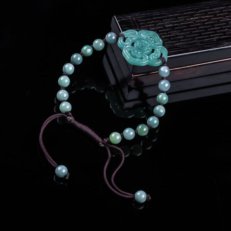 천연 비취 A급 팔찌 오리지널 디자인 세련된 블루 워터 - Beading 리뷰 및 가격