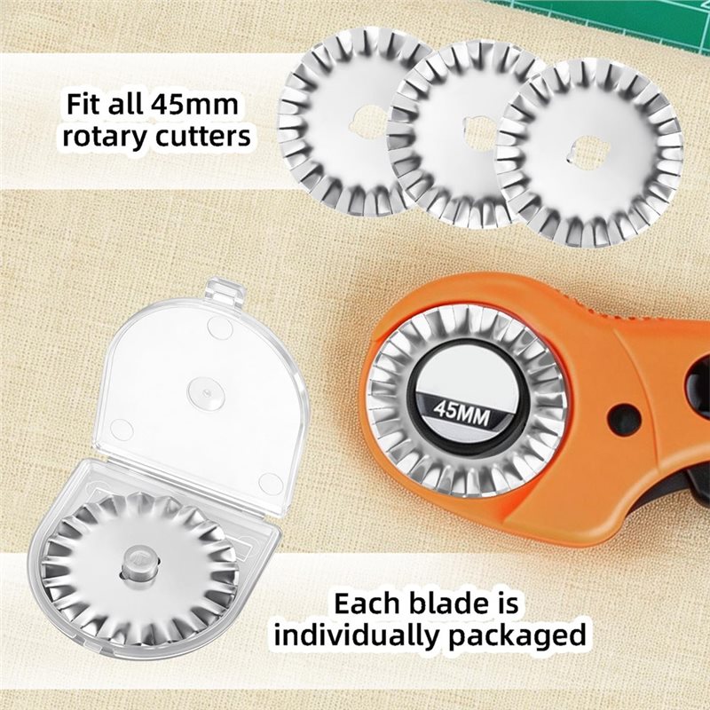 패브릭 퀼팅, 바느질, 스크랩북킹용 AAAF 교체용 칼 - Rotary Cutter For Fabric 45Mm 리뷰 및 가격