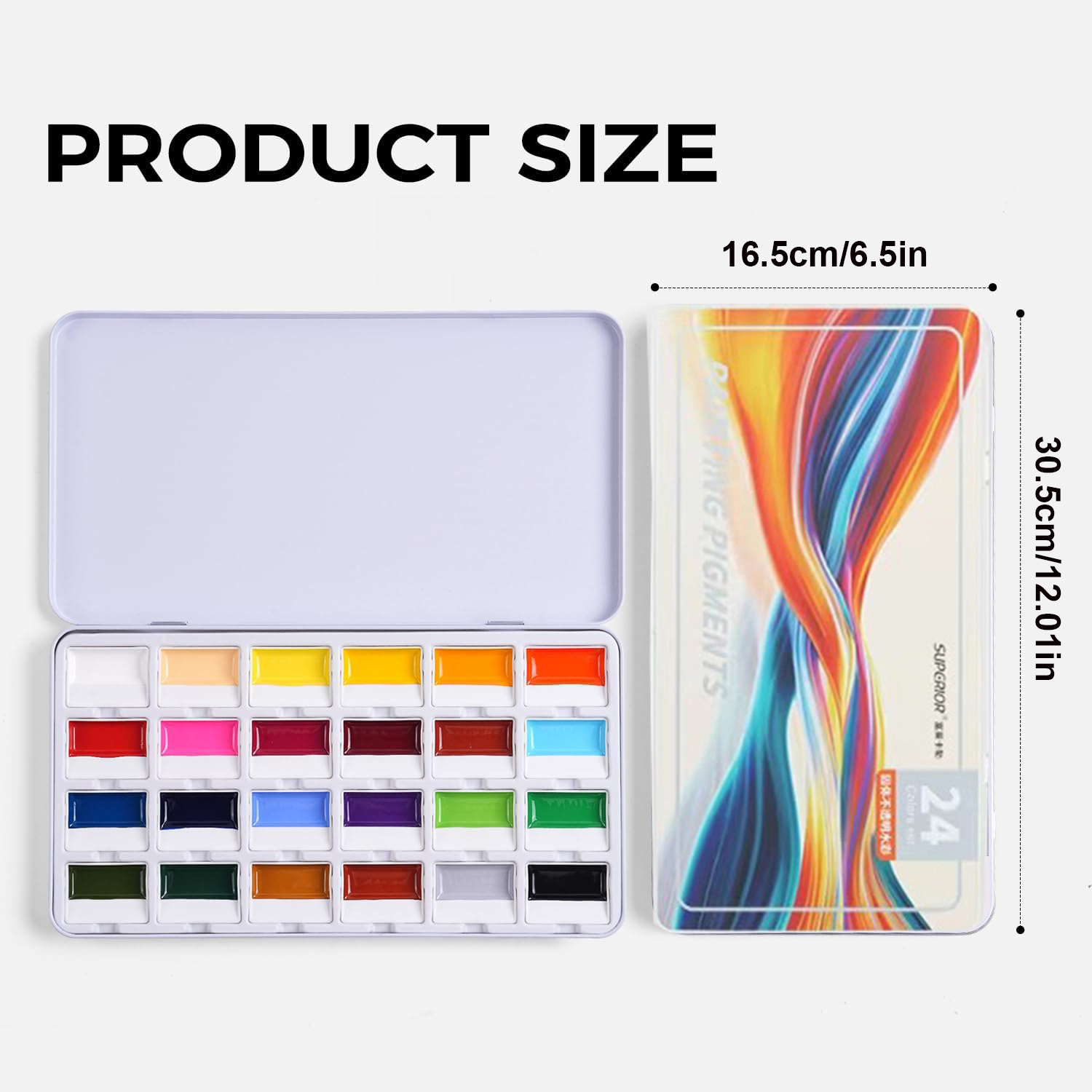 24 색상 불투명 고체 수채화 물감 세트 전문 수채화  - Watercolor Paint Set Solid Pigment 리뷰 및 가격