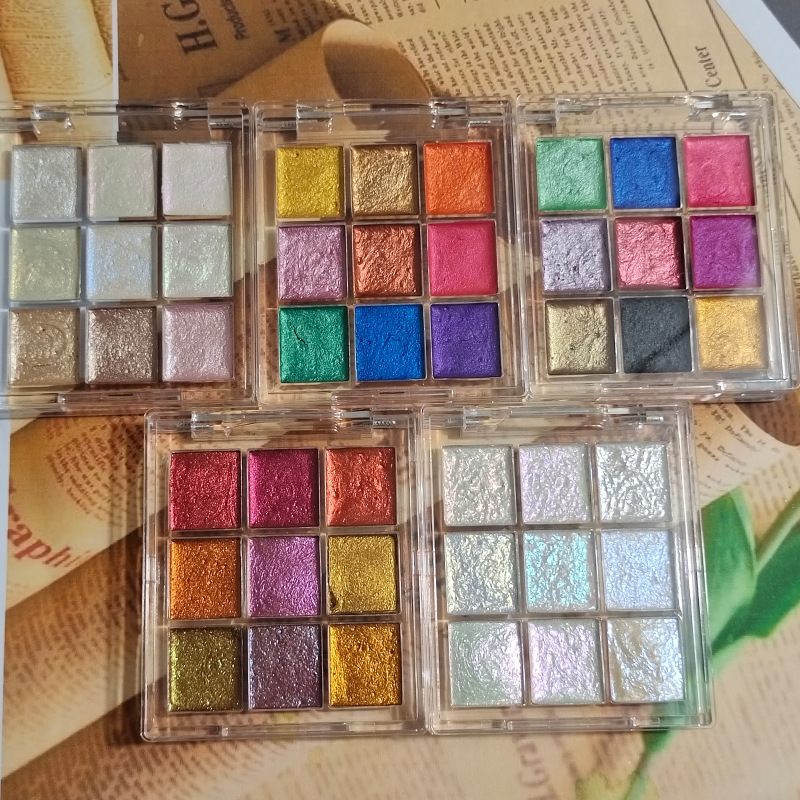 9색 손톱 단색 물감 오로라 진주 손톱 예술 수채 금속 - Watercolor Paint Set Solid Pigment 리뷰 및 가격