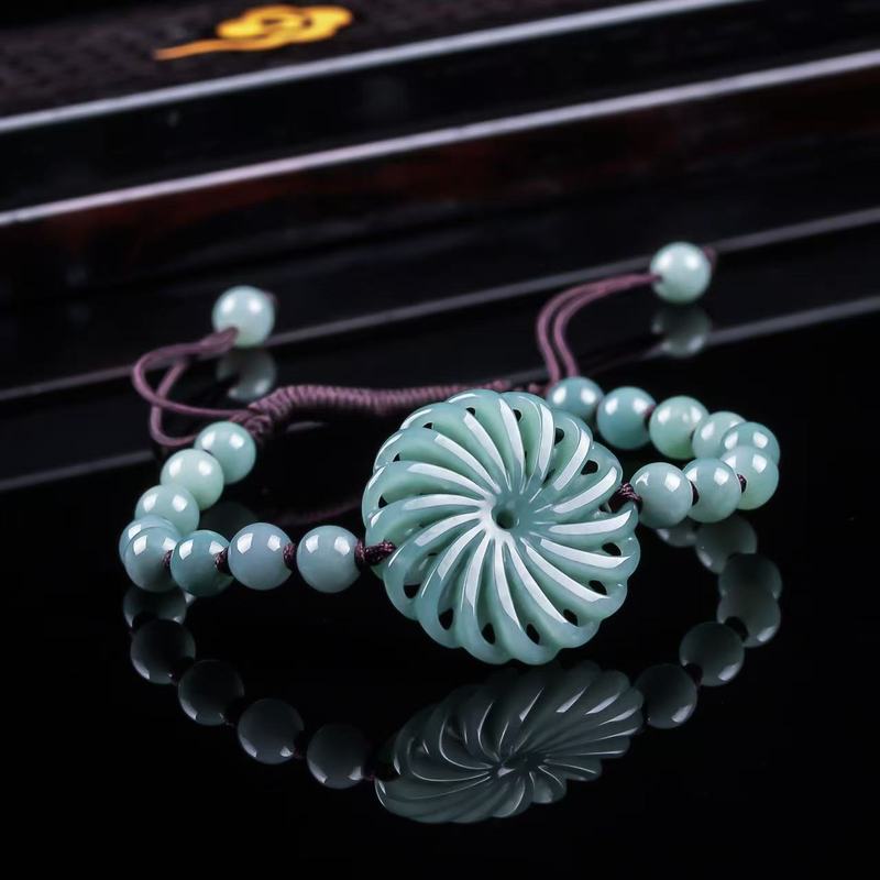 천연 비취 A급 행운을 가져다주는 진짜 원형 비즈 팔찌 - Beading 리뷰 및 가격
