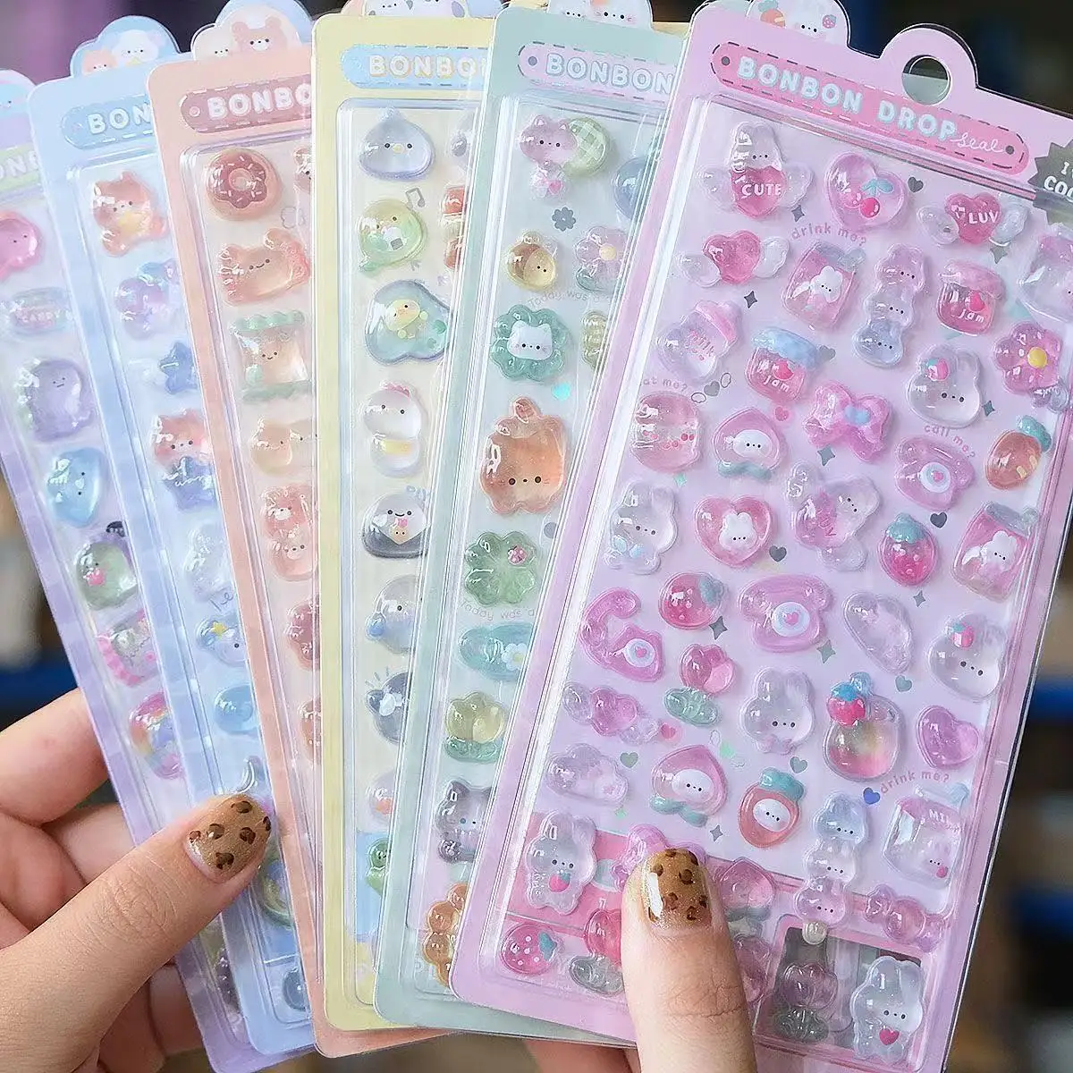 =-=2027Kawaii 3D 젤리 수지 스티커 귀여운 - Scrapbooking 리뷰 및 가격