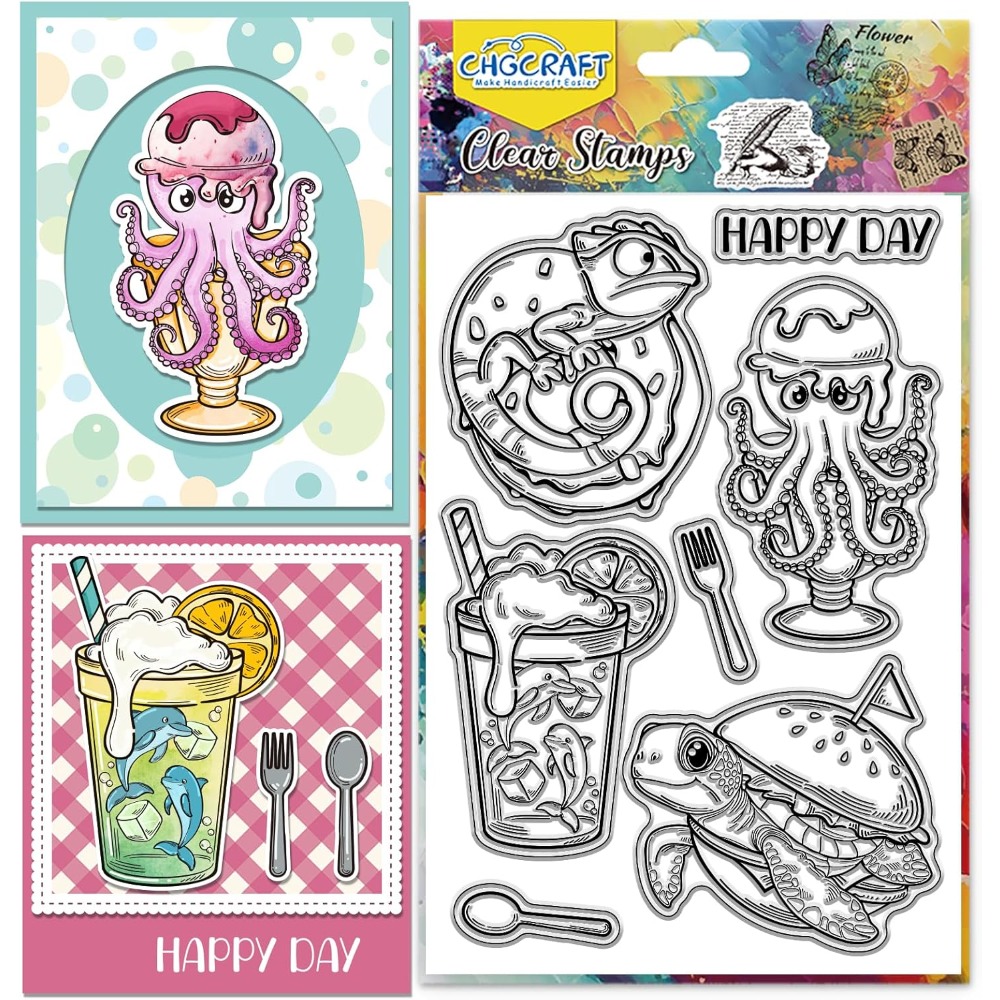 해양 동물 클리어 스탬프 거북이 투명 스탬프 문어 카드 - Clear Silicone Stamps For Card Making 리뷰 및 가격
