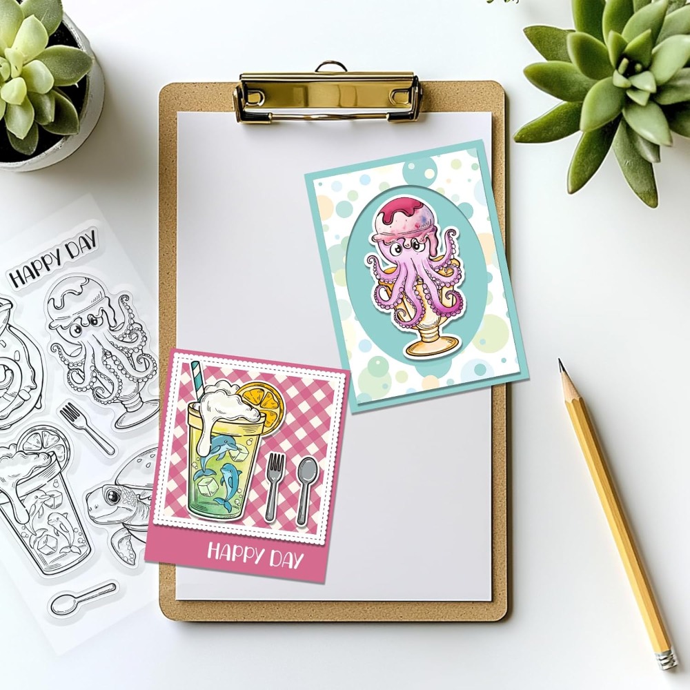 해양 동물 클리어 스탬프 거북이 투명 스탬프 문어 카드 - Clear Silicone Stamps For Card Making 리뷰 및 가격