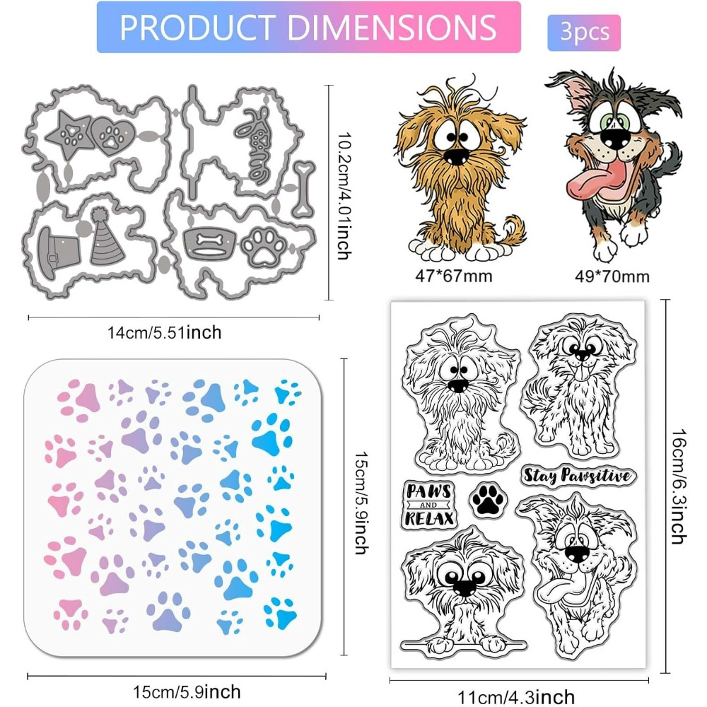 코믹 도그 클리어 실리콘 스탬프 메탈 만화 동물 커팅  - Clear Silicone Stamps For Card Making 리뷰 및 가격