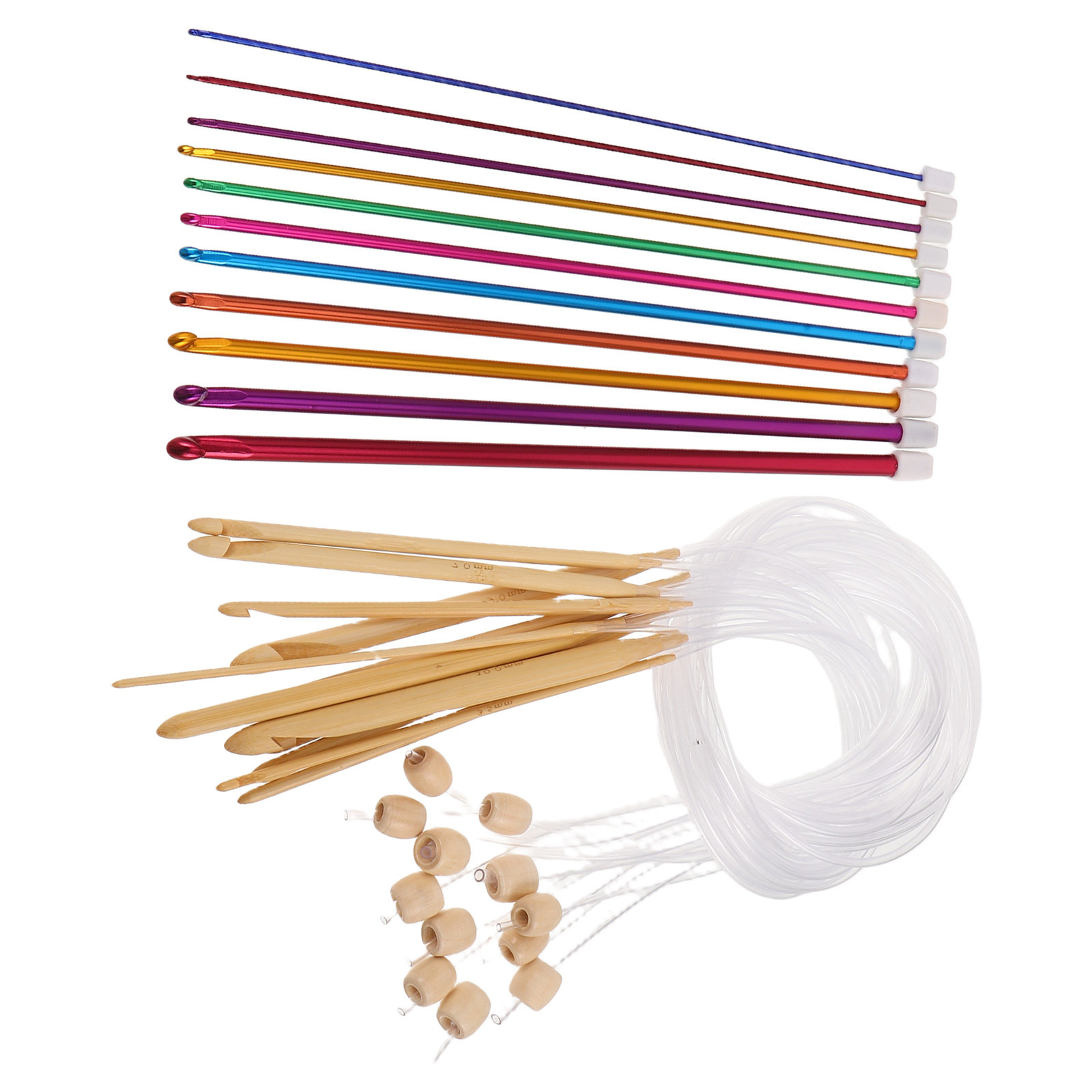 1세트 화려한 색상의 뜨개질용 코바늘 세트 - 인체공학 - Wooden Crochet Hooks Ergonomic Handle 리뷰 및 가격