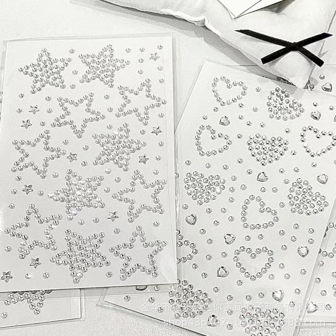 실버 스타 하트 모양 라인스톤 스티커 플랫백 젬스 DI - Scrapbooking 리뷰 및 가격