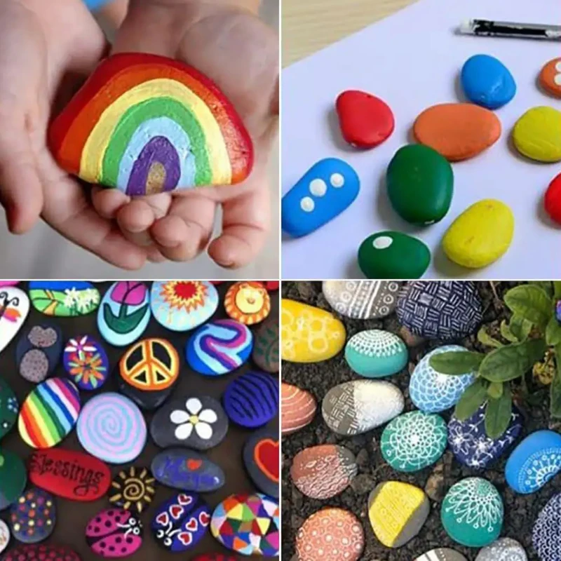 DIY 돌 그림 키트 대량 매끄러운 흰색 불규칙한 모양 - Painting Supplies 리뷰 및 가격