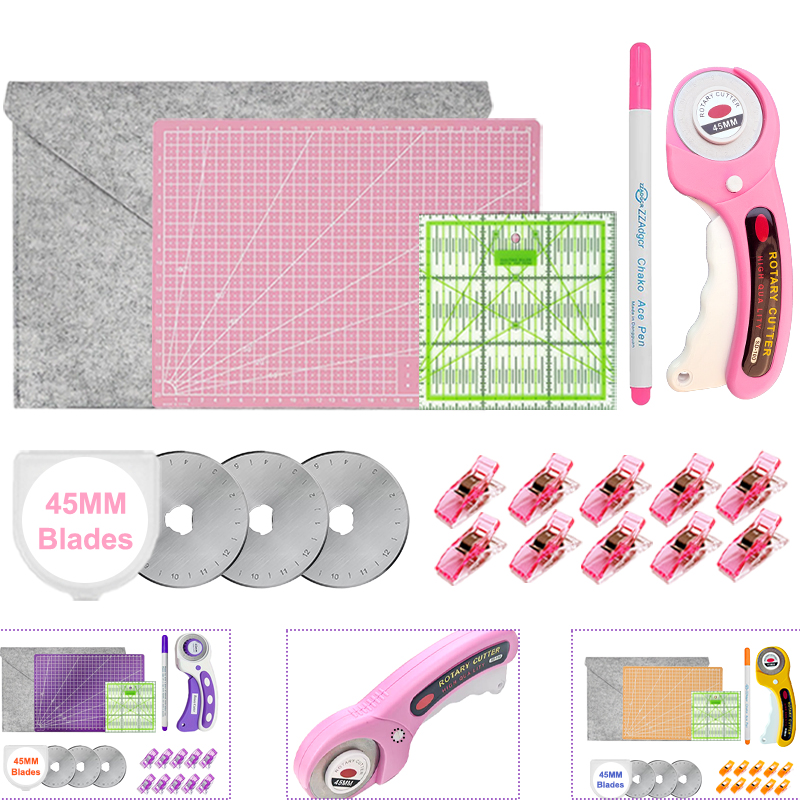 45mm 로터리 커터(두꺼운 A4 커팅 매트 포함) + - Rotary Cutter For Fabric 45Mm 리뷰 및 가격
