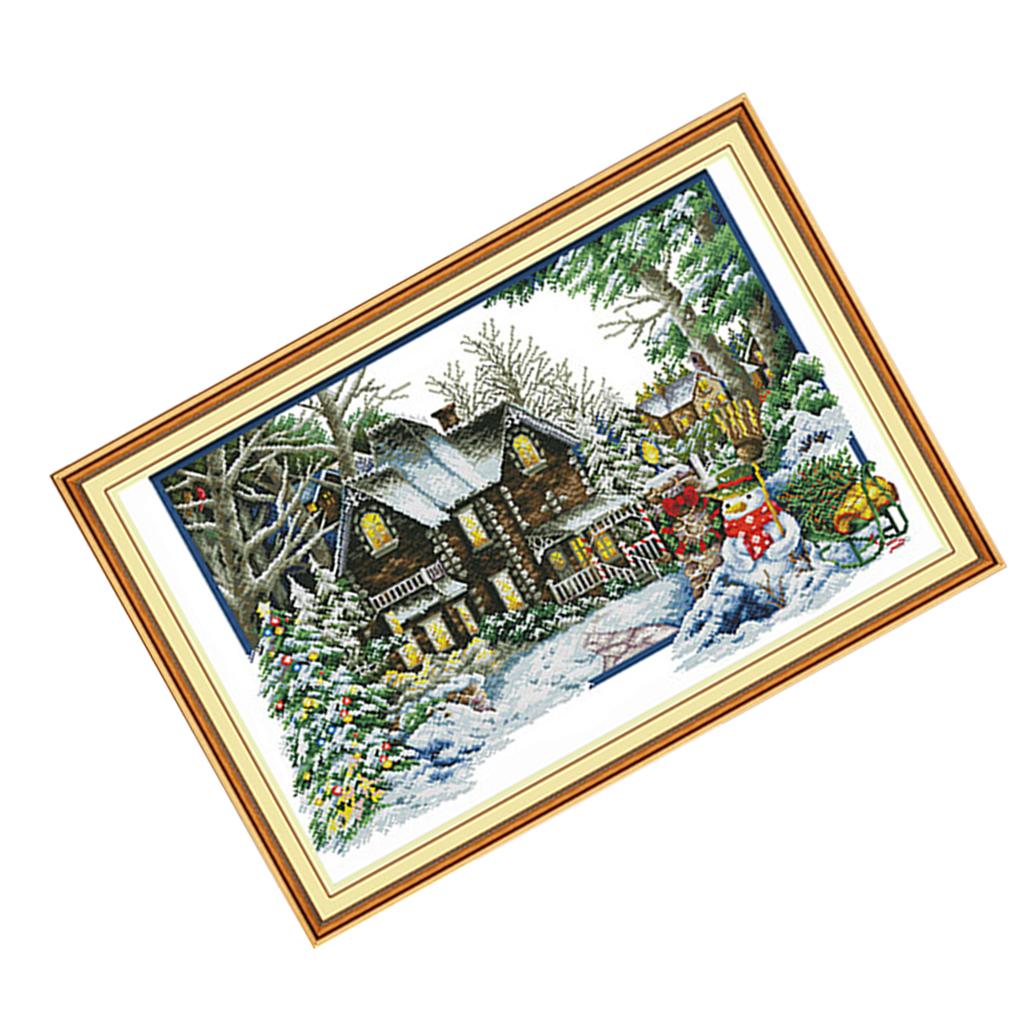 프리프린트된 겨울 패턴 자수 세트가 포함된 스탬프 크로 - Cross Stitch Stamped Kits Beginners 리뷰 및 가격